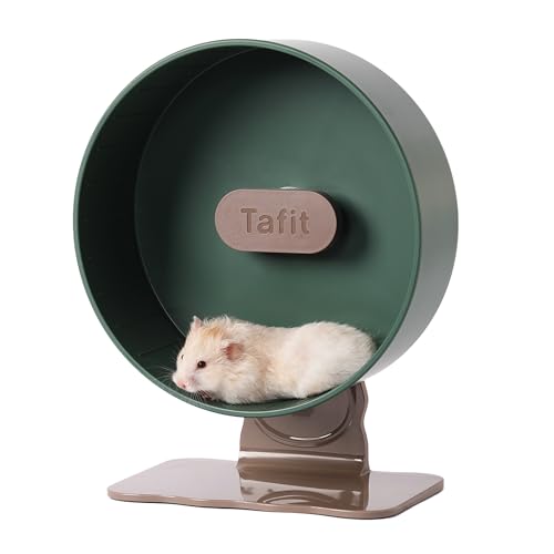 Quiet Hamster Wheel 10.2 Inch Dual-Bearings Silent Small Animals Running Exercise Wheel Height Adjustable for Syrian Hamsters, Gerbils, Rats, or Other Small Pets, Avocado Green - color: Avocado Green, size: 10.2inch