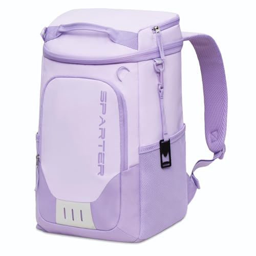 SPARTER Backpack Cooler Insulated Leak Proof 33/49 Cans, 2 Insulated Compartments Thermal Bag, Portable Lightweight Beach Travel Camping Lunch Backpack for Men and Women - color: Lilac, size: 33 Can