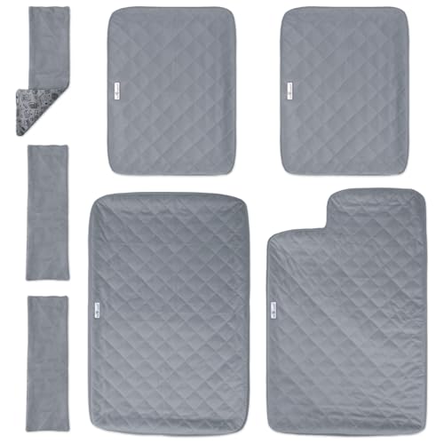 Paw Inspired Fitted Fleece Liner Set for Critter Nation 2-Story Cage, Gray | Double Unit Combo Pack for Ferret Nation/Critter Nation Cage, For Ferrets, Rats, Chinchillas, Hedgehogs, Small Animals, Pets - color: Gray, size: Double Unit Combo