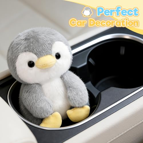 Ditucu Palm-Sized Penguin Stuffed Animals Cute Soft Plush Doll Small Plushies Toys Gifts for Kids Grey 6 inch - style: Penguin B