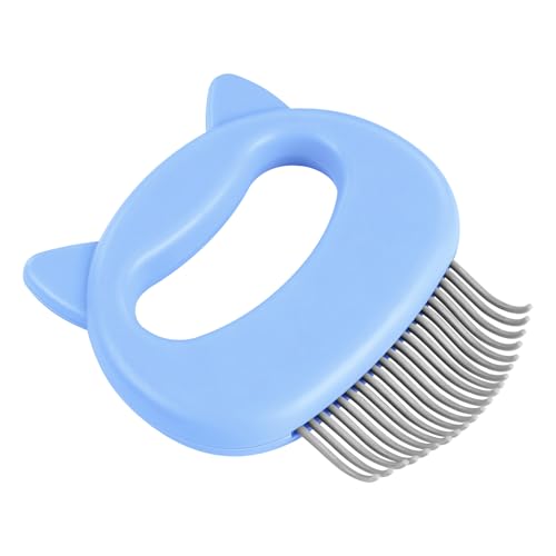 1 Pcs Pet Hair Removal Massaging Shell Comb Soft Deshedding Brush Grooming Tool for Long Short Hair Cat Dog Rabbit (Blue) - color: Blue