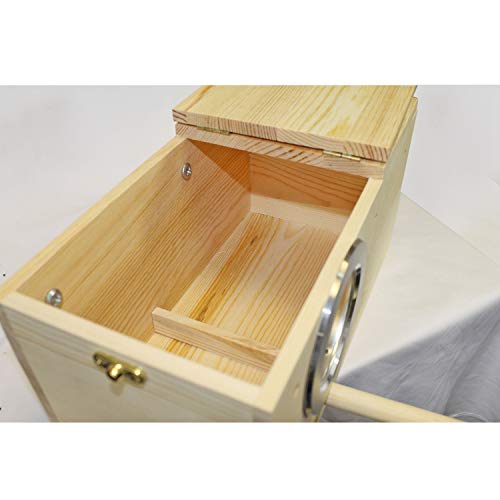 Sturdy Nest Box (M) - Cage Attachment, Hinged Lid, Perching Ledge - for Sugar Glider, Squirrel, Rat, Finch, Parakeet, Lovebird, Parrotlet, Lovebird, Canary, Cockatiel, Other Birds & Small Pets - size: Medium