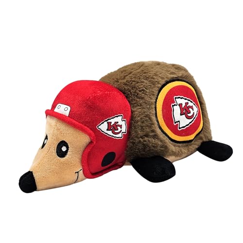 NFL Kansas City Chiefs Plush Hedgehog Toy for Dogs & Cats, Cool Soft Pet Toy for Fun and Interactive Play, Dog Chew Toy with Squeaker, Licensed Hot Pet Toy - color: Kansas City Chiefs