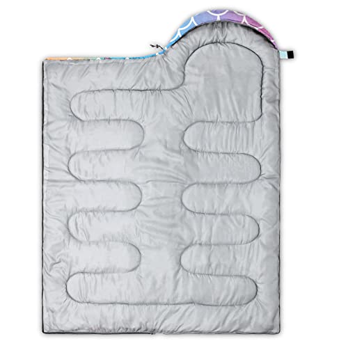QOOMO Camping Sleeping Bags,3 Season Warm & Cool Weather,Lightweight,Waterproof Sleeping Bags for Adults & Kids,Traveling,and Outdoors,Camping Gear Equipment - color: Mermaid 5