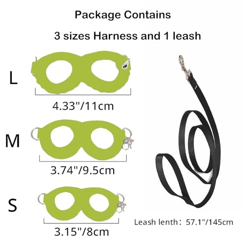 3 Pack Sugar Glider Harness and Leash Set Small Animal Training Walking Vest for Squirrel Hamster Rat-Green - color: Green