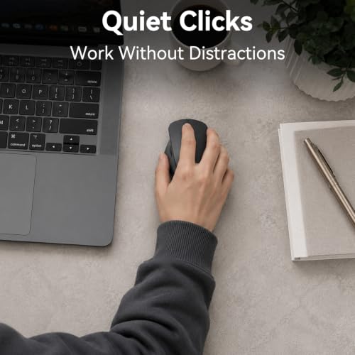 Wireless Ergonomic Mouse, Thumb Side Scroll, Quiet Click | Large Hand Right-Handed Design, Thumb-Controlled Scrolling, Quiet Click Buttons, 2.4G Wireless, Battery Saving Sleep Mode