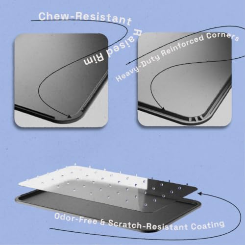 Dog Crate Tray Replacement - Heavy Duty Reinforced Pan | Thick composite plastic, waterproof & easy-clean. Fits metal cages, litter boxes & puzzle boards. - size: 45.1"L x 29.1"W x 1"H