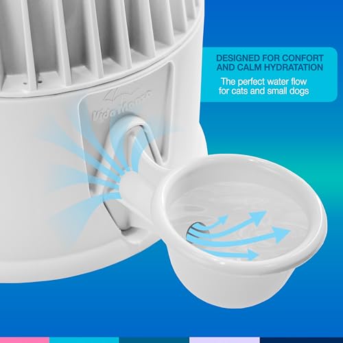 Pet Water Dispenser for Dogs and Cats, 67.6 oz – Gravity-Fed Water Bowl for Clean Drinking, Prevents Wet Fur, BPA-Free Polypropylene, Vida Mansa (Opaque White) - color: Opaque White