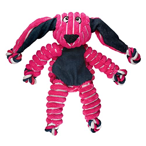 Kong Floppy Knots Rope and Plush Dog Toy, Bunny, Medium/Large | Knotted Rope & Plush Toy with Minimal Stuffing & a Squeaker, Great for Teething, Tugging & Lively Play - color: Bunny, size: Medium/Large