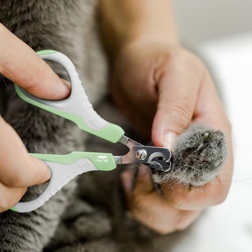 Mr. Pen- Cat Nail Clipper, Stainless Steel | Professional Sharp Cat Claw Trimmer for Small and Medium Cats, Pet Nail Clipper with Sturdy Non Slip Handle - color: Grey/Tea Green