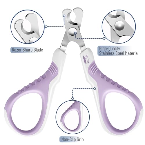 Mr. Pen- Cat Nail Clipper, Stainless Steel | Professional Sharp Cat Claw Trimmer for Small and Medium Cats, Pet Nail Clipper with Sturdy Non Slip Handle - color: Purple