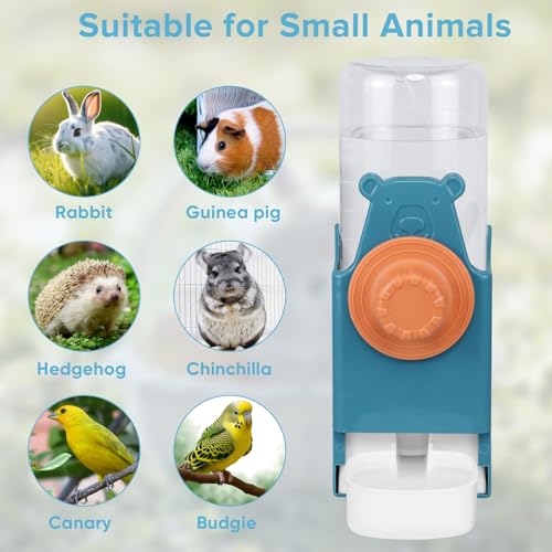 Kenond 17oz Bird Water Dispenser, Guinea Pig Water Bottle No Drip | Suitable for Birds, Guinea Pigs, Rabbits, and Other Small Animals