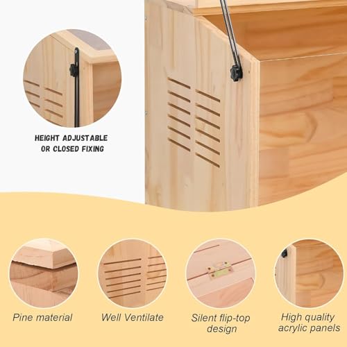 Wooden Hamster Cage,Chewproof,40" L x 20" W x 20" H Animal Cabinet for Dwarf Syrian Hamsters Degus, Hamster Habitat with Openable Top and Large Acrylic Sheets. - size: 40.0"L x 20.0"W x 20.0"H
