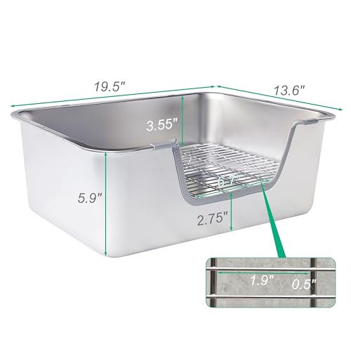 Stainless Steel Sifting Litter Box for Rabbit (XL) - size: X-Large