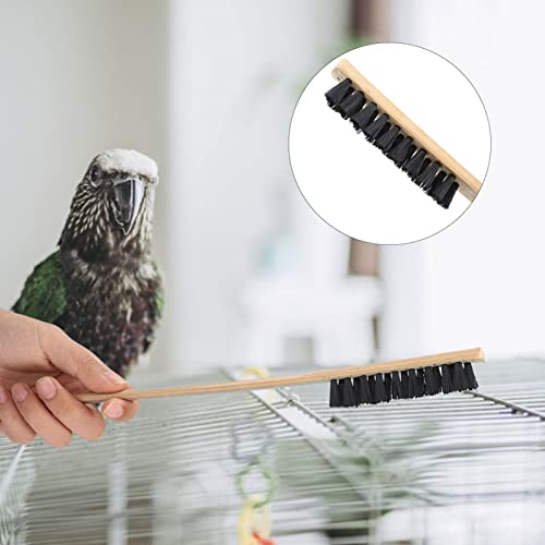3pcs Bird Cage Cleaner Brush Wooden Long Handle Birdcage Brush | Bird Cage Brushs Suitable for Routine Maintenance of Various Sized Cage Bodies
