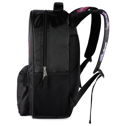 AI ACCESSORY INNOVATIONS K-Pop Demon Hunters Chibi Saja Boys 16” Backpack for Girls, Featuring Jinu, Abby, Mystery, Romance, & Baby, Saja Rubber Molded Bag Charm, Saja Boys - style: Saja Boys