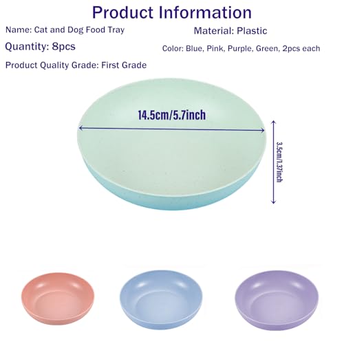 Whisker Friendly Cat Bowls 8pk Shallow Wide Pet Dishes Kitten Ferret | 8pk shallow wide whisker-friendly cat dishes, safe for kittens ferrets small pets, available in blue green pink purple - color: 8 pcs multicolors