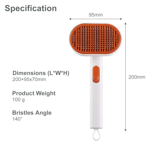 Cat Brush for Shedding, Self-Cleaning Slicker Brush | Self-Cleaning Slicker Brush, Kittens & Rabbits Removes Loose Fur, Undercoat Deshedding Comb with One-Click Cleaning
