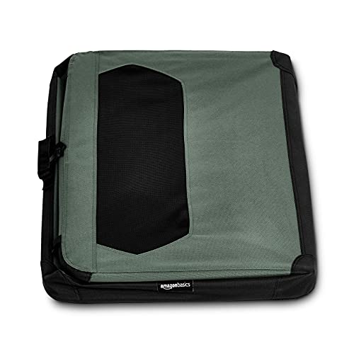 Amazon Basics Portable Folding Soft Pet Dog Crate Carrier Kennel for Large Dogs, Easy to Clean, 36 x 24 x 24 inches, Grey - color: GREY, size: 36.0"L x 23.4"W x 24.0"H
