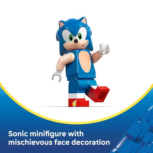 LEGO Sonic The Hedgehog Sonic: Speedster Lightning Race Car Toy for Boys & Girls - Toy Building Set W/Minifigure for Kids & Gamers, Ages 7+ - Gift Idea for Birthdays - 77117