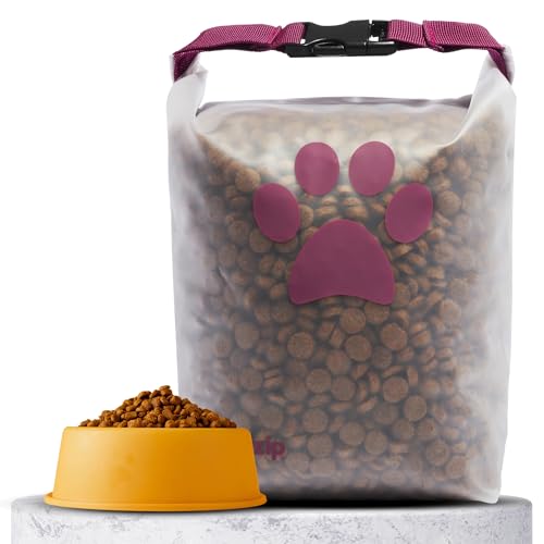 (re)zip Roll Top Pet Food Storage Bag (14-Cup) | BPA-Free, Food Grade, Pet Safe | Keeps Kibble Fresh for Camping, Dog Boarding, Weekend Getaways | Machine Washable | Magenta - color: Magenta, size: 14 Cup