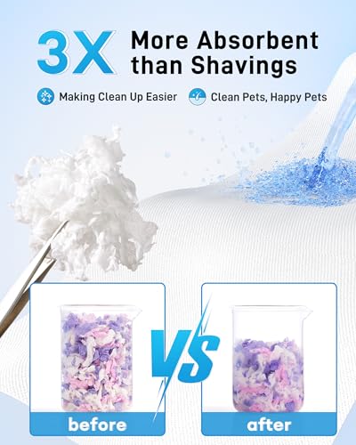 BUCATSTATE Hamster Bedding 70L, 99% Dust-Free Paper Bedding, Lavender | FSC-Certified Material, Expands 3X, Cozy Paper Bedding for Guinea Pigs, Colorful Hamster Cage Accessories with Odor Control - color: Lavender, size: 70L