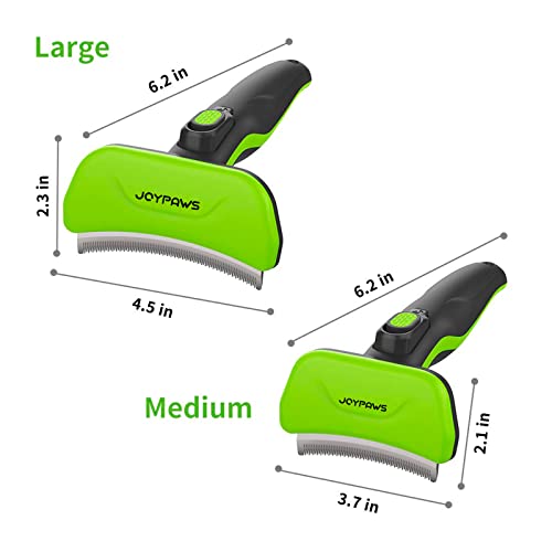 Pet Grooming Brush for Dogs and Cats, Self-Cleaning Undercoat Deshedding Tool, Effectively Reduces Shedding by Up to 95%, Long or Short Hair Remover for Grooming, Green, Hair Brush | Effectively,Reduces Shedding by Up to 95%,Curved Blade,Self-Cleaning,Lon