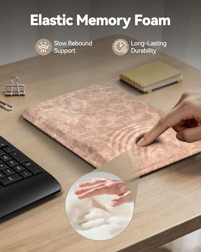 TECKNET Ergonomic Mouse Pad with Wrist Rest, Comfortable Relieves Pain | Built-in Memory Foam and Ergonomic Slope Design Relieves Carpal Tunnel Syndrome Pain, Mousepad for Office Gaming - color: Yellow