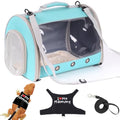 Small Animal Travel Backpack Carrier,Portable Bearded Dragon Bag for Sugar Glider,Hedgehog,Rat,Bunny,Rat,Outdoor Used (Green, Carrier L+ I Leash) - color: Green