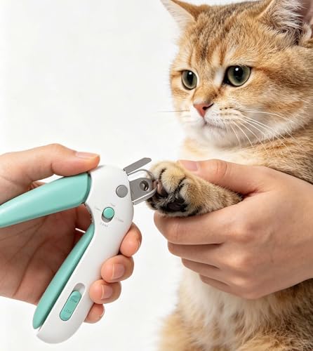 Anti-Splash Pet Nail Clipper with Built-in Hidden Nail File, Adjustable Opening, for Cats, Rabbits, Guinea Pigs, Birds
