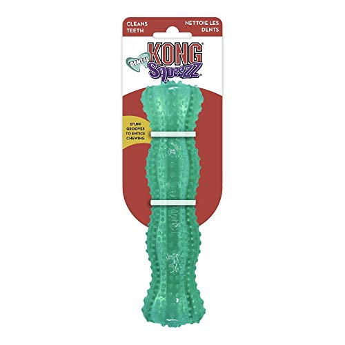KONG Squeezz Dental Stick - Dog Toy for Cleaning Teeth - Flexible Chew Toy for Gentle & Mild Chewers - for Medium/Large Dogs | Flexible Squeezable Dental Toy for Gentle & Mild Chewers, Helps Clean Teeth & Gums During Engaging Play - style: Stick