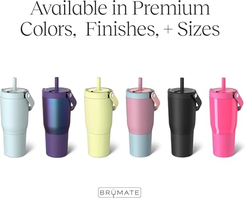 BrüMate Resa 25oz 100% Leakproof Travel Tumbler w/Handle & Straw | Flexible SoftSip Straw | Silicone Sleeve for Durability | Stainless Steel | Cup Holder & Travel Friendly Water Bottle (Glacier) - color: Glacier, size: 25 oz