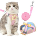 Cat Leash and Harness Set for Walking, Kitten Harness and Leash Set | Escape Proof, Adjustable Soft Breathable, with Reflective Strips, Easy to Wear, Secure Fit, for Kittens, Puppy Bunny Ferret