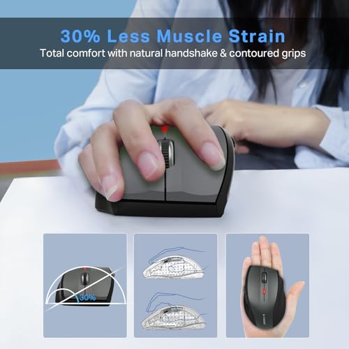 E-YOOSO Wireless Mouse for Laptop, Silent Portable Computer Mouse with 6 Buttons, 4800 DPI, 18 Months Battery Life, 2.4GHz Quiet Optical USB Mouse for PC Chromebook Windows Mac