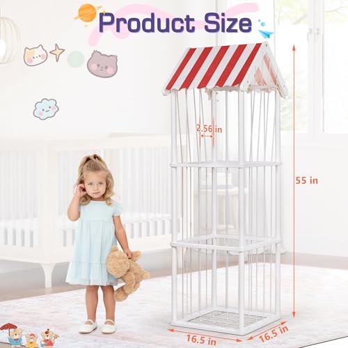 Wooden Stuffed Animal Storage Zoo 3-Tier, Anti-Tip Plush Toy Organizer | Large Capacity Stuffed Animal Organizer Holds 40+ Plushies, Anti-Tip Vertical Corner Toy Holder for Kids Nursery - color: White, size: Large