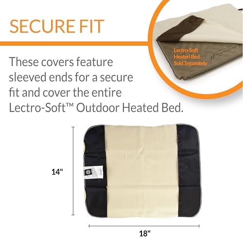K&H Heated Pad Cover, Lectro-Soft Small Outdoor Dog Bed Replacement Cover | Fits K&H Lectro-Soft Small Beds (Heated Bed Sold Separately), Machine Washable Fleece Cover, 18x14in - size: Small 18 X 14 Inches