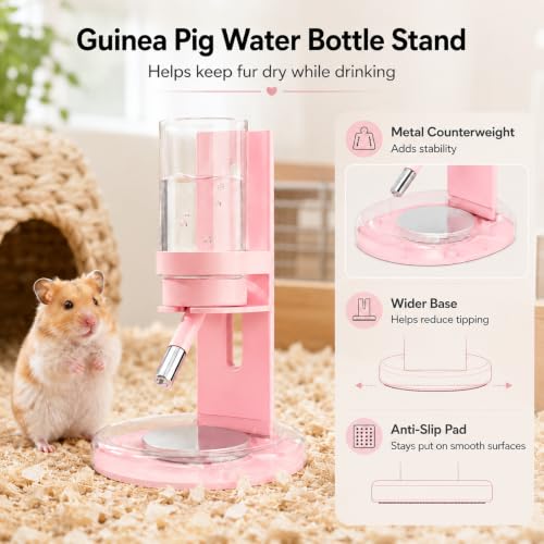 Hamster Water Bottle No Drip, 4oz Glass Small Animal Water Dispenser,Green | Leakproof Guinea Pig Water Bottle with Adjustable Stand for Glass Tank, Cage, Habitat, for Hamster Gerbil Chinchilla Hedgehog - color: Green