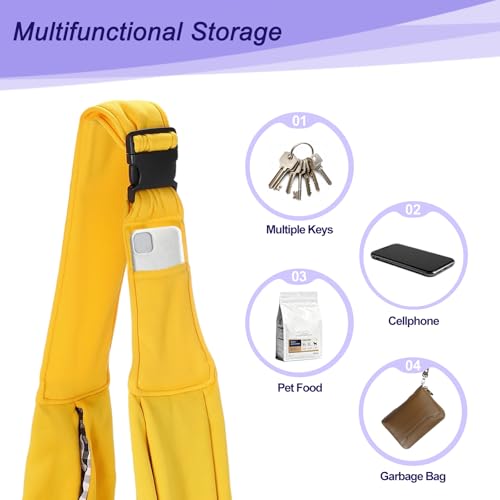 Dog and Cat Sling Carrier Up to 16.5 Lbs, Hand-Free Reversible Pet Sling Carrier with Adjustable Strap and Pocket, (Yellow, 1 Pcs) Intended for Hiking/Camping/Traveling - color: Yellow