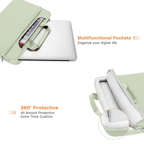 MOSISO 360 Protective Laptop Bag 15.6 inch, 15-16 inch Computer Bag | Compatible with MacBook Air 15 inch/Pro 16 inch, HP,Dell,Lenovo,Asus, Laptop Carrying Case with Strap&Handl, Sage Green - color: Sage Green, size: 16 inch