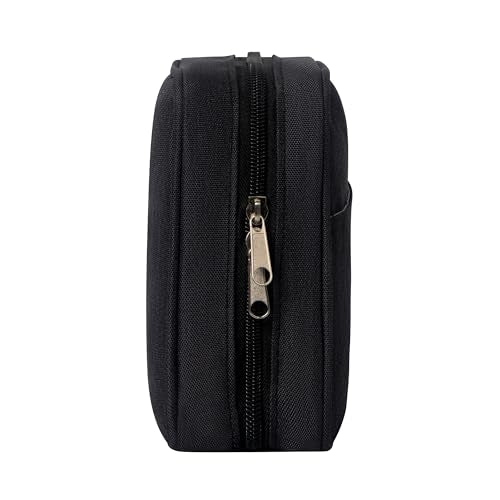 Electronics Organizer Bag, Small Tech Pouch Storage Case for Cord, Cable, Charger, Hard Disk, Power Bank, Laptop Mouse, Toiletries, Cosmetics, Personal Item and Travel Essentials Accessories Black