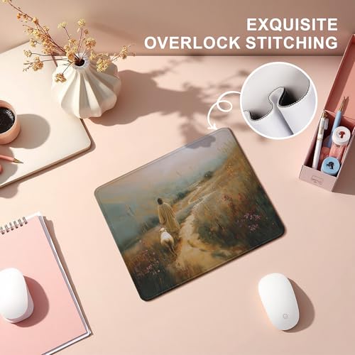 Christian Jesus with Lamb Mouse Pad, Christian Jesus Gifts Mouse Pads Mousepad for Office Desk Computers Laptop, Religious Faith Office Supplies Desk Accessories, 9.5x7.9 Inch - color: 15Child