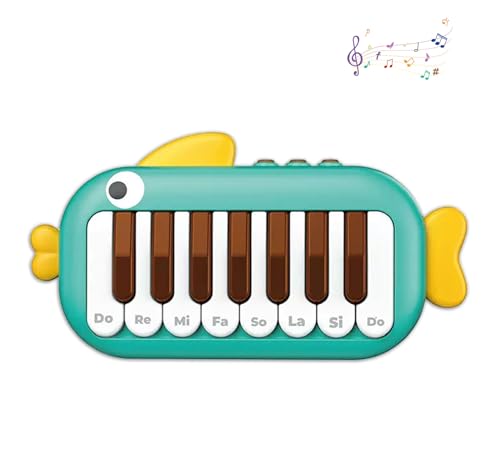 Baby Musical Piano Toys for Toddler age1-3, Busy Board with Music & Light, Birthday Toy for Infant Toddler 1-3 Years and Older Boy Girl Gifts (Green-Fish) - color: Green-fish