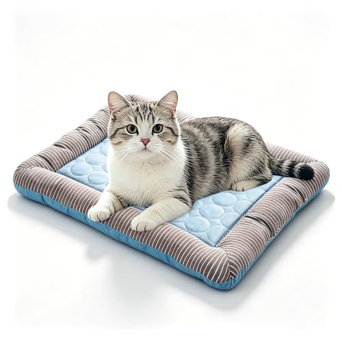 RPGT Cooling Mat for Cats 18"x 22" Pet Cooling Bed for Indoor Cats & Dogs | Washable Cat Cooling Mat Self-Cooling Pet Bed Pad Breathable Material Ideal for Indoor and Outdoor Use - size: Medium