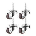 0.5 inch M4x15 Mini Self-Tapping Screw Casters,TPR Mute Rubber Swivel Single Caster Screws in Wheels -Brown - color: Brown, size: Self-Tapping 0.5"-M4X15