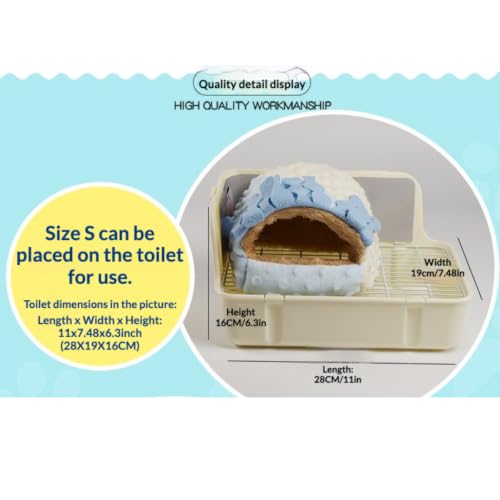 Small Pet Hideout No Bottom Guinea Pig Rabbit Cave Toilet Cover (Pink,Medium) - color: Pink, size: Medium