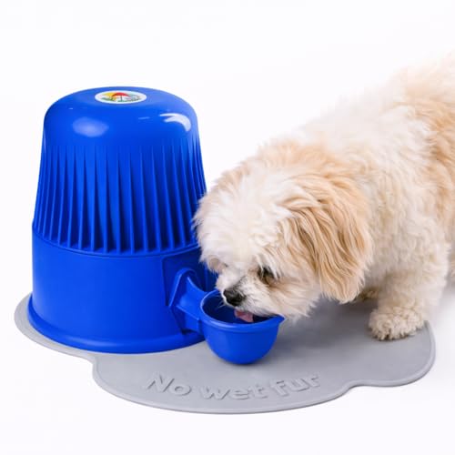 Pet Water Dispenser for Dogs and Cats, 67.6 oz – Gravity-Fed Water Bowl for Clean Drinking, Prevents Wet Fur, BPA-Free Polypropylene, (Opaque Blue) - color: Opaque Blue
