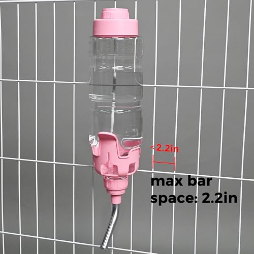 Vannon Dog Crate Water Bottle, 34oz Top-Fill Pet Water Dispenser, Pink | kennel water bottle helps keep pets hydrated longer with fewer refills and easy daily care. - color: Pink, size: 34oz