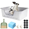Stainless Steel Sifting Litter Box for Rabbit (XL) - size: X-Large