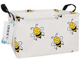 Rectangular Fabric Storage Bin, Foldable Bee print Basket | Damp-proof canvas with reinforced stitched handles.Great for clothes,books & sundries in closets,playrooms,laundry rooms. - color: Bee