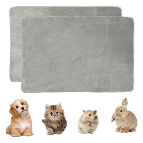 PINVNBY 2 PCS Washable Guinea Pig Cage Liner, Washable Pee Pads for Rabbit Waterproof Reusable Guinea Pig Mat Fast and Super Absorbent Bedding for Small Animals Rabbit Chinchillas (31.4'' × 42.2'' )